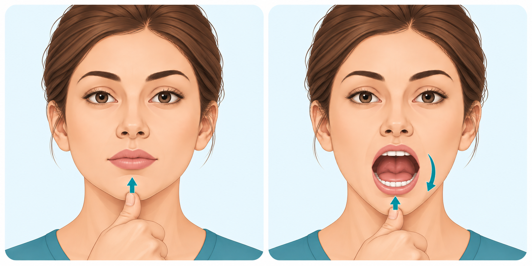 Resisted jaw opening exercise