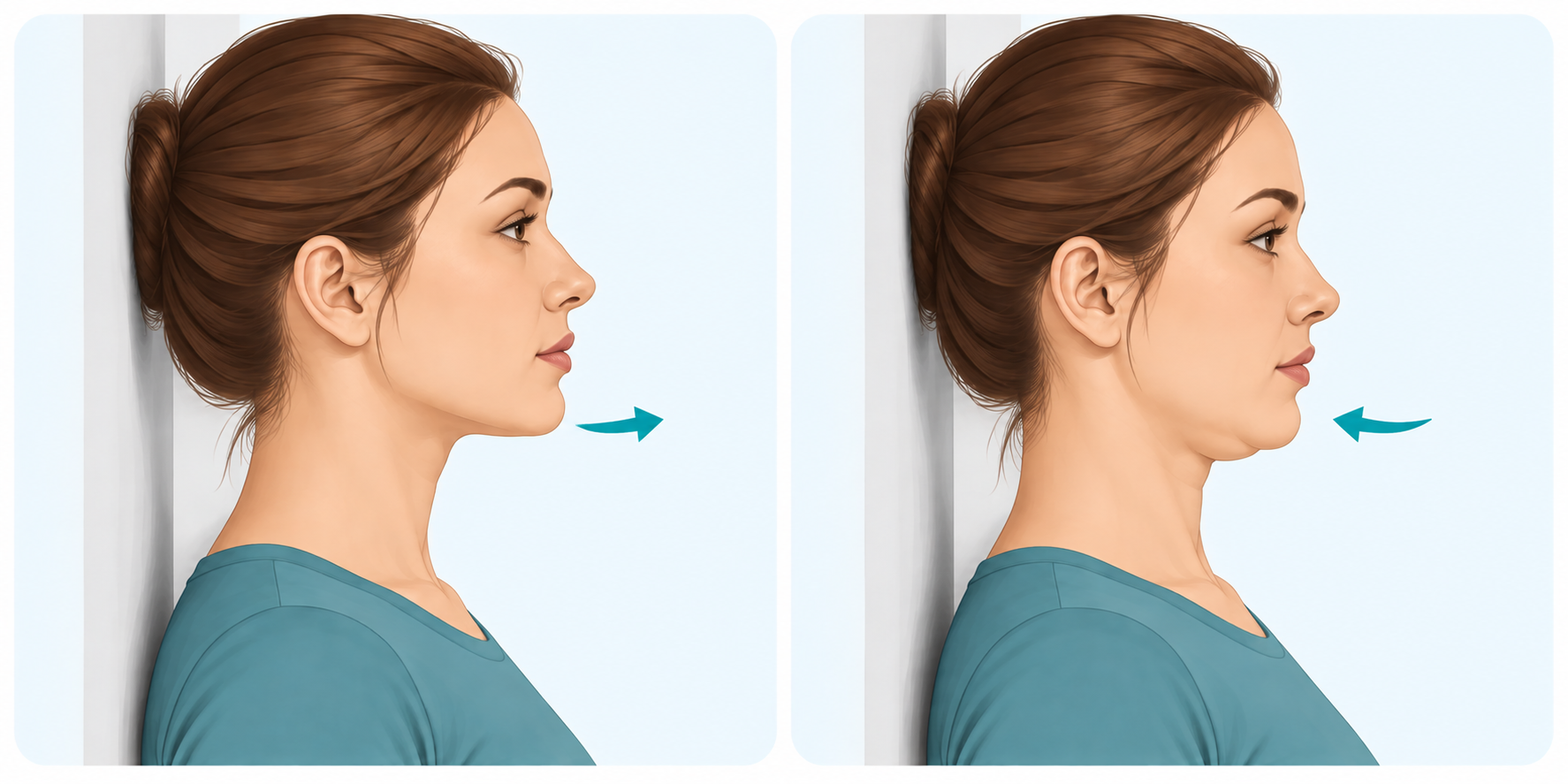 Chin tuck exercise for TMJ pain