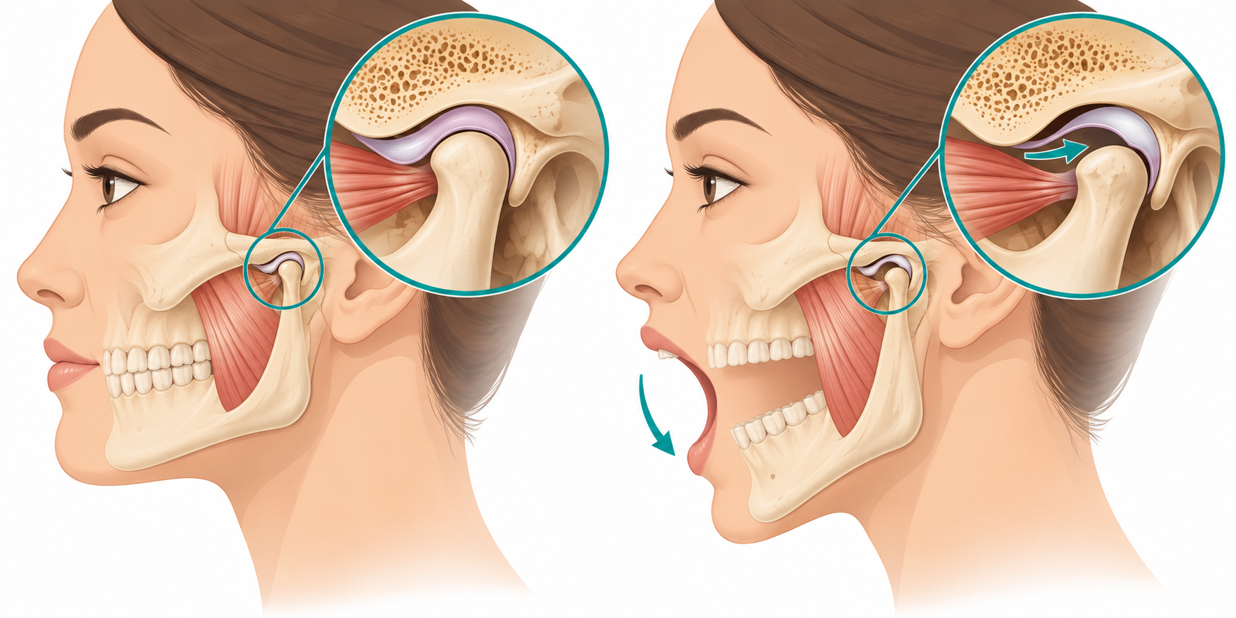 TMJ disorder anatomy showing the jaw joint disc